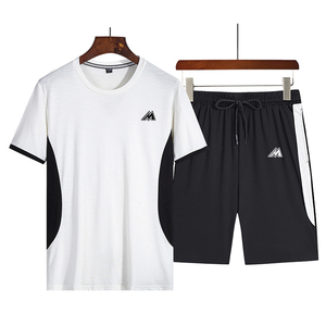 Ensemble 2 pièces d'été pour homme : T-shirt et short respirants, coupe ajustée, couleur unie personnalisée, imprimé, pour la course et l'entraînement - Product Image 3