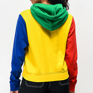 Nueva moda invierno mujer Sudadera con capucha color bloque pulóver mujer Sudadera con capucha Mujer - Product Image 4