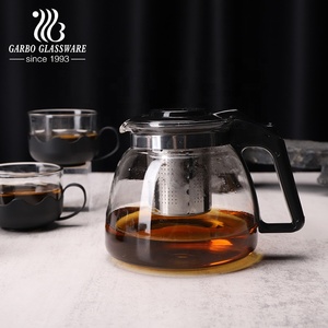 Ensemble de 5 tasses à thé en verre résistant à la chaleur avec couvercle en PP, théière à café avec infuseur et couvercle en acier inoxydable 304, pots à thé à <span class=keywords><strong>infusion</strong></span> - Product Image 2