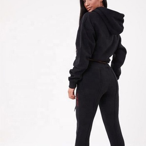 Ropa Deportiva de alta calidad para mujer, Sudadera corta con forro polar de algodón con cordón, gran oferta - Product Image 3