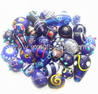 Assortiment de perles en verre soufflé à la main fantaisie, formes/tailles rondes, trou de 2 mm, boîte Excel Exports FMX-001, fabrication de bijoux