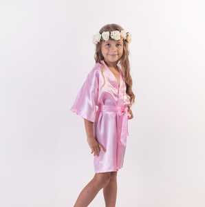 Robes en Satin pour enfants, Kimono en soie, Robes de fête de mariée, cadeaux de demoiselle d'honneur - Product Image 1