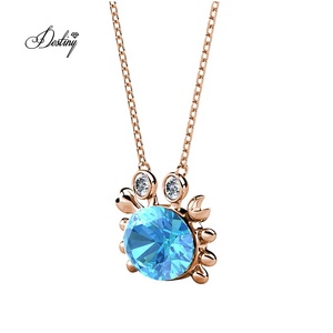 Graziosa <span class=keywords><strong>collana</strong></span> <span class=keywords><strong>con</strong></span> ciondolo granchio impreziosita da cristalli Swarovski scintillanti dasini gioielli per bambine - Product Image 2