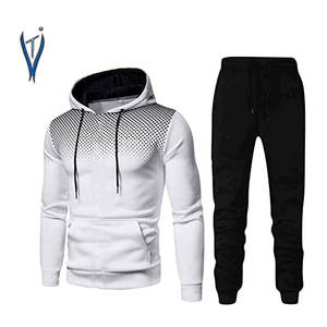 Conjunto de ropa deportiva para correr de dos piezas personalizado unisex, chándal de poliéster de terciopelo de algodón pesado para hombres, deportes de invierno ecológicos - Product Image 1