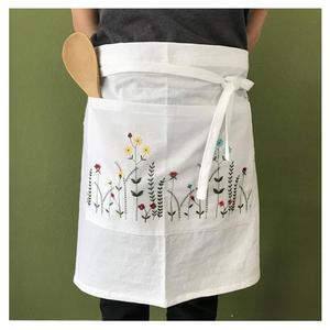 Tablier de cuisine en coton de haute qualité avec broderie de fleurs, pour Bar, maison, Restaurant, cadeaux, vente en gros - Product Image 1