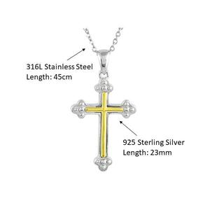 Collier pendentif croix classique en argent sterling 925 pour femmes fiançailles et fête de haute qualité - Product Image 3