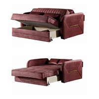 Canapé-lit moderne UKFR Click Clack, tissu d'ameublement de haute qualité, pliable, style américain, bois massif, salon, canapé turc
