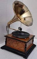 Gramophone avec Base en bois et corne, jouet de musique Antique, décoration pour la maison, 50mm