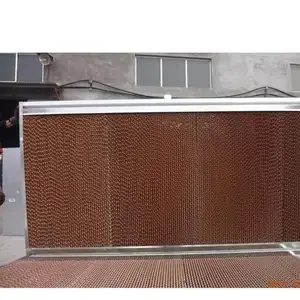 Wall Mount Brown Cellulose Water Curtain Evaporative Cooling Pad for Poultry Farm and Greenhouse