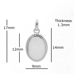 Bijoux en argent Sterling 925, pendentifs gravés, breloques ovales simples, vierges, pour femmes - Product Image 5