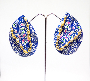 Trending handpainting <b>stud</b> hoop Brass <b>Earrings</b> for <b>girls</b> and women - Product Image 4