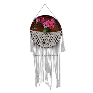 Macrame plant hanger indoor outdoor hanging planter combination wall decoration bamboo