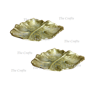 Plateau de service en forme de feuille en aluminium couleur or Qualité supérieure Taille personnalisée Hotelware Plateau de service en forme de feuille - Product Image 6