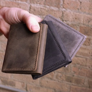 Leather Wallet Slim Credit Card Heavy Duty Embossed Top Grain Chestnut PGI-0023 - Product Image 6