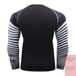 New Arrival Men's Short Sleeve Rash Guard Customizable Plain Polyester/Nylon Sports Gear BJJRash Guard-Factory Wholesale - Product Image 2