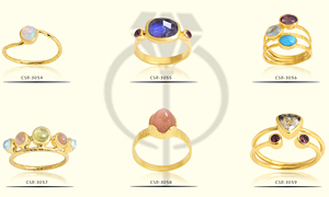 Anillo de Plata de Ley 925 con piedras preciosas citrinas Anillo Chapado en plata de moda Anillo de moda para regalo de aniversario de boda para unisex. - Product Image 3