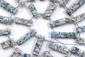 Gema Natural de jaspe K2, cuentas facetadas de forma rectangular para fabricación de joyas, alambre envuelto hecho a mano, 28 piezas - Product Image 5