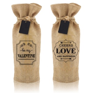 Acheter en gros Jute vin cordon sac toile de jute Jute cadeau sac bouteille de vin écologique Jute vin sac - Product Image 2