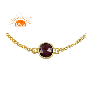 Pulsera de plata de ley fina hecha a mano, pulsera de piedras preciosas granate, joyería de plata al por mayor - Product Image 1