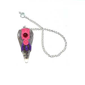 Buy Online Clear Quartz Orgone Tibetan Pendulums with Cabs : Clear Quartz Orgone Tibetan Pendulums with Cabs for Sale - Product Image 1