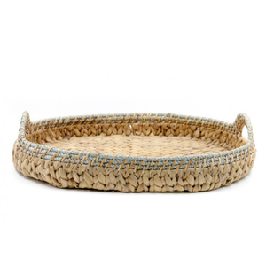 ถาดเสิร์ฟผักตบชวาทรงกลม,ถาดอาหารธรรมชาติสำหรับตกแต่งบ้านห้องครัวดีไซน์ไม่ซ้ำใคร - Product Image 4