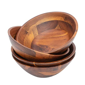 Nouveau bol en bois fait à la main de couleur cerise en gros, assiette de service alimentaire en matériau PC, accessoires de maison Axiom écologiques pour la maison d'hôtel - Product Image 2