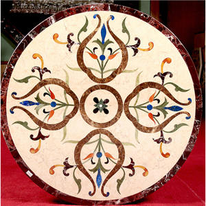 Incrustation Antique en marbre, haut de Table basse décorative, travail - Product Image 1