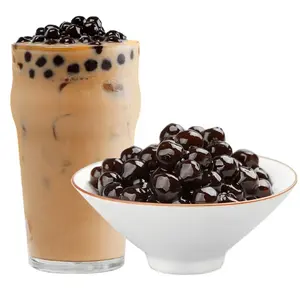 Delthin high quality food buuble tea ingredients Brown Sugar Boba Black Tapioca Ball Instant tapioca pearls bubble boba