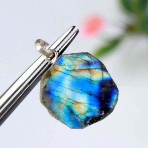 Labradorite Necklace Hand Blown <b>Glass</b> <b>Pendant</b> <b>Light</b> Custom Designed Natural Stone Crystal Mix <b>Blue</b> Change Wholesale Lots - Product Image 4