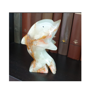 Estatuilla de pez ónix lindo de la mejor calidad, estilo Animal más vendido tallado en artesanía de piedra - Product Image 1