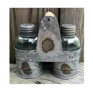 Ensemble de sel et poivre galvanisé avec porte-serviettes Taille et forme personnalisées Boîte de rangement pour ustensiles de cuisine en Inde - Product Image 2