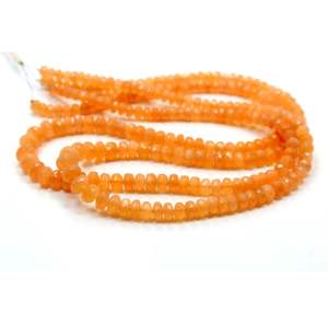 Perles en forme de rondelle à facettes en pierre de lune pêche naturelle de 18 pouces - Product Image 4