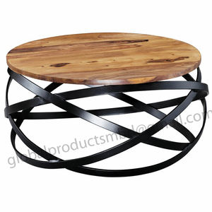 Table basse de luxe, cadre en acier inoxydable poli et haut en marbre - Product Image 1