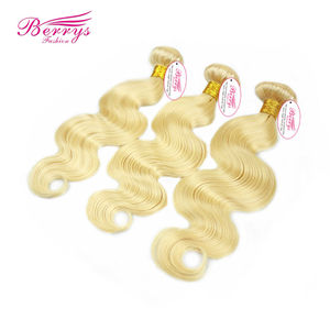 Nguyên 613 Cheveux perruque Brazil phần mở rộng tóc người dệt màu vàng bó sóng cơ thể không Remy máy đôi sợi ngang 3-5 - Product Image 3