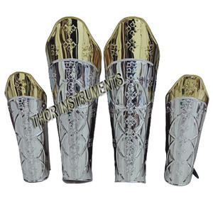 สนับศอกพร้อมเกราะป้องกันแขน,ชุดฮาโลวีนเกราะป้องกันขาสไตล์ยุคกลางทำจากสเตนเลสสตีลสีเงิน - Product Image 5