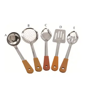 Aço inoxidável cozinha utensílios ferramentas conjunto de 5 pcs na cor prata alta qualidade para exportação