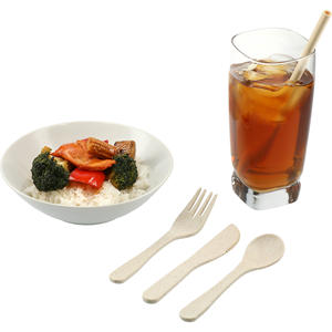 Utensilios de paja de trigo para Go-ecológico, conjunto de utensilios con tu logotipo - Product Image 6