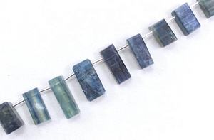 พลอยไคยาไนต์9ชิ้นสีฟ้าลูกปัดบริโอเลตทรงสี่เหลี่ยมผืนผ้าเรียบสำหรับทำเครื่องประดับขายส่ง - Product Image 2