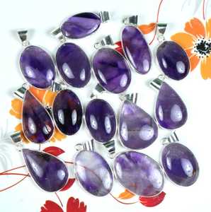 Amazing Natural Trapiche Amethyst-Colgante de bisel superpuesto de plata de piedras preciosas sueltas, amatista - Product Image 3