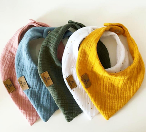 100% coton bébé bavoir bandana bavoirs en gros réglable lavable bébé alimentation bavoirs fabricants personnalisés - Product Image 3