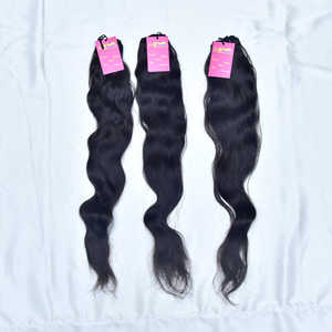 Extensión del pelo humano de la Virgen 100% cutícula alineada pelo cutícula alineada ondulado indio virginal recto rizado paquetes de cabello humano - Product Image 1