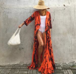 Diseñador vestido de las mujeres ropa rayón Tie Dye Kimono de - Product Image 3