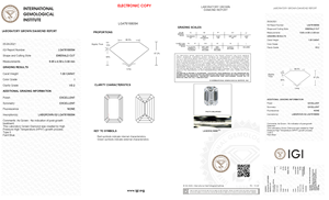 Diamant solitaire de laboratoire de taille émeraude certifié IGI, 1 carat, coupe excellente, couleur I, clarté VS2, dureté 10 Mohs, marque RRP - Product Image 2