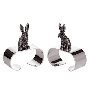 Meilleures ventes : Anneaux de serviette en métal écologiques, design en forme de lapin, argentés, style américain, pour la rentrée scolaire, marque OMEGA METALS INDIA - Product Image 2