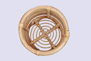 Support de jardinière en bambou de rotin naturel à deux niveaux panier de rangement intérieur marron fait à la main RFS-499 - Product Image 3