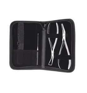 Professionale Nuova Estensione Dei Capelli Pinze Per Micro Anelli Pinza Pinze di Rimozione Custodia In Pelle Set