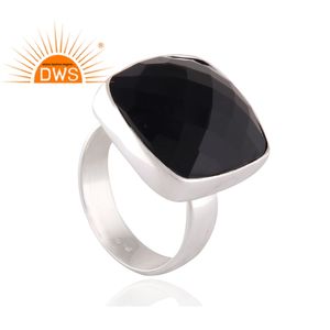 Stq — bague en argent Sterling 925 pour femmes, pierres précieuses naturelles, Onyx noir, gros bijoux - Product Image 3