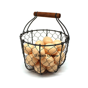 Best Quality Egg Wire Basket Round Shape Table Top Vintage Wire Basket Heavy Duty Kitchen Ware Fancy Egg Wire Basket - Product Image 4