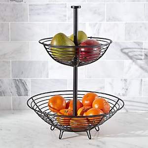 Panier à fruits et légumes en métal rustique conçu pour la ventilation, gardant les produits frais tout en améliorant le style de la cuisine - Product Image 4
