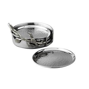 Sous-verre martelé en aluminium avec support Forme ronde Sous-verre en verre de taille personnalisée au prix le plus bas - Product Image 1